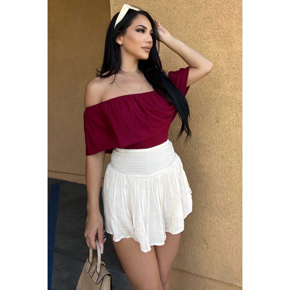 Fashion Nova 'Happy Hour' Bodysuit - Burgundy - Size M